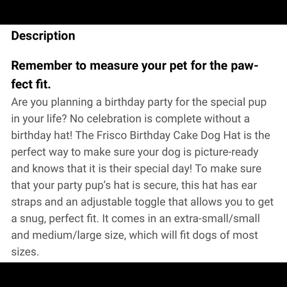 NWT Frisco Happy Birthday Cake Pet Hat - Picture 6 of 7